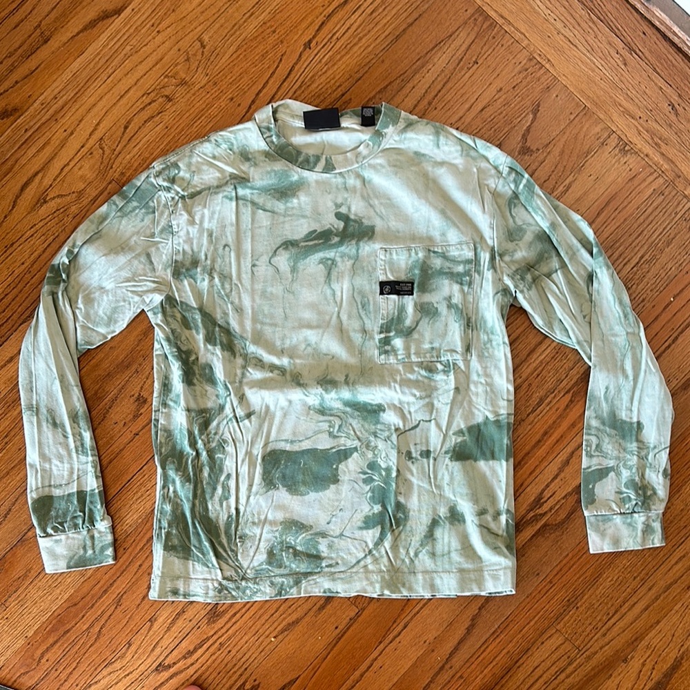 Scotch & Soda Green Tie-Dye Long Sleeve Tee